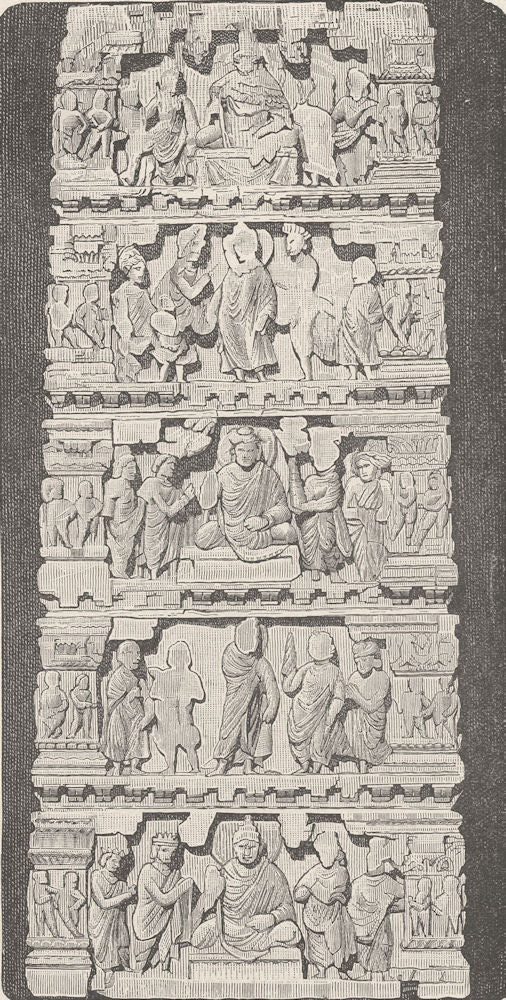 PAKISTAN. Bas-relief (Museum of Peshawar)  1891 old antique print picture